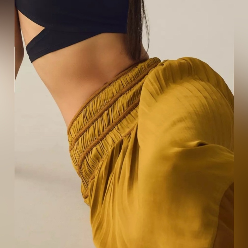 Anthropologie Mustard and Brown Midi/Maxi Skirt - Picture 7 of 10